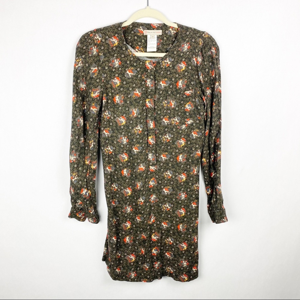 Paul and Joe Sister Dog Print Shirt Dress